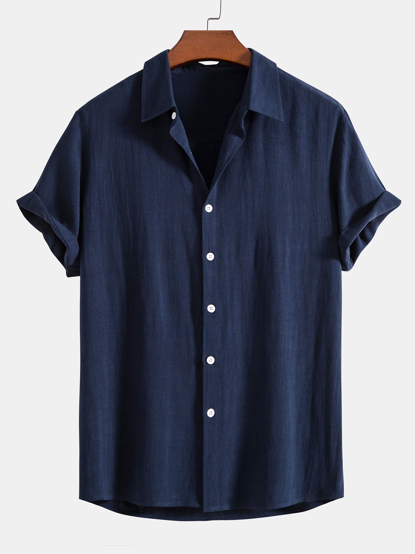 Linen Rayon Blend Button Up Shirt – HOOOYI