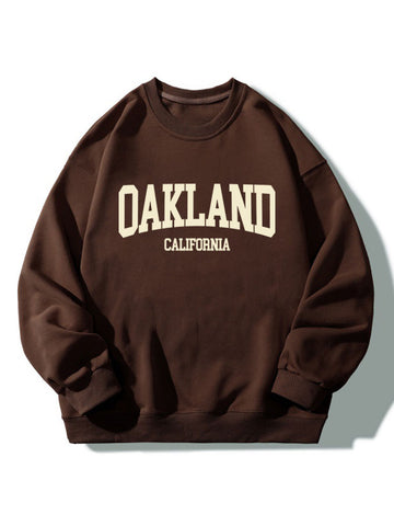 Oakland Print Crew Neck Relaxed Sweatshirt