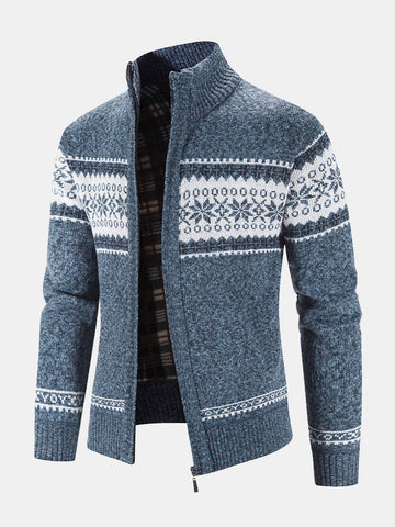 Geometry Zip Up Sweater