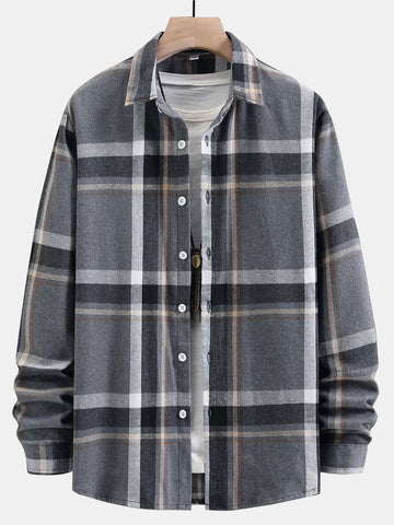 Long Sleeved Plaid Button Up Shirt