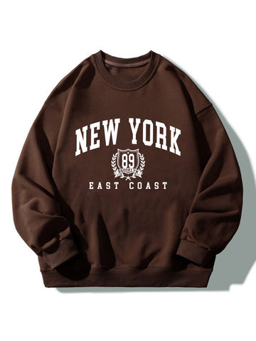 New York East Coast Print Relaxed Sweatshirt
