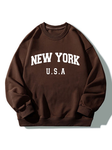 New York Print Relaxed Sweatshirt