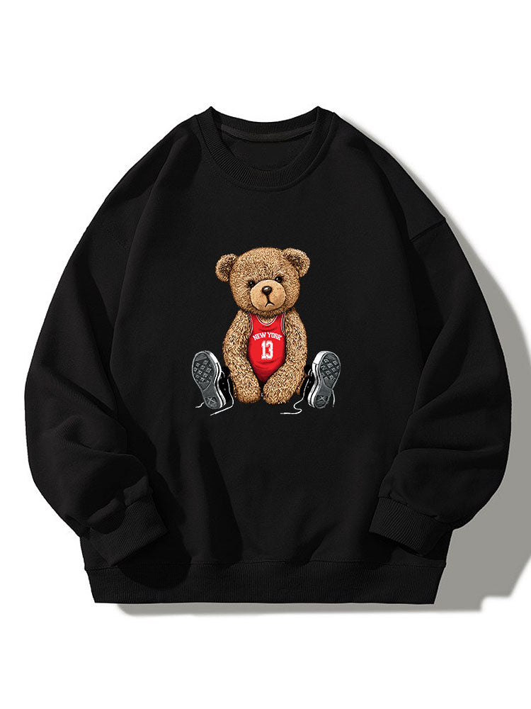 New York Bear Print Relaxed Sweatshirt