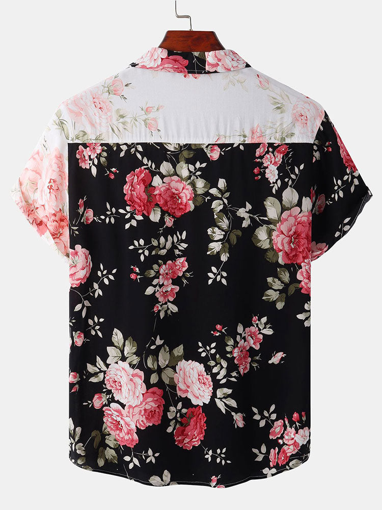 Two Tone Floral Print Shirt – HOOOYI