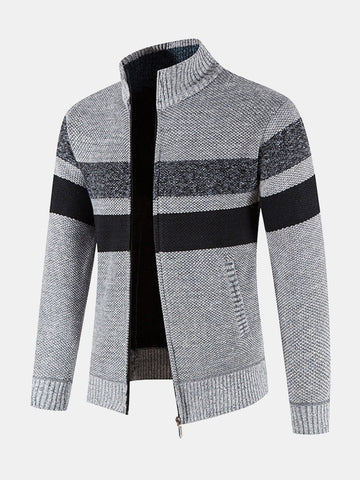 Striped Zip Up Sweater