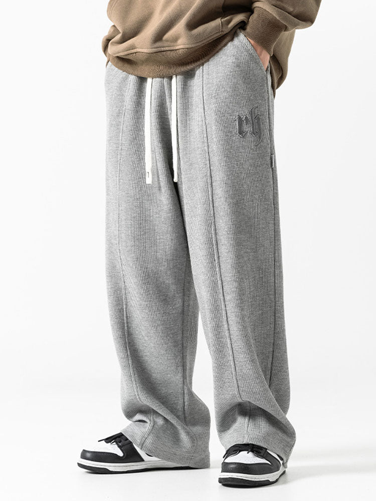 Straight Leg Relaxed Fit Waffle Pants