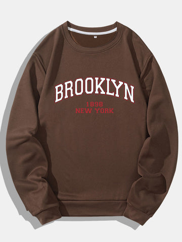 Brooklyn Print Crew Neck Sweatshirts