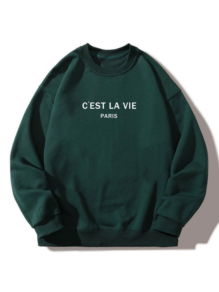 Paris Print Crew Neck Relaxed Sweatshirt