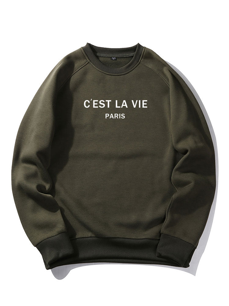 Paris Print Raglan Sleeves Sweatshirt
