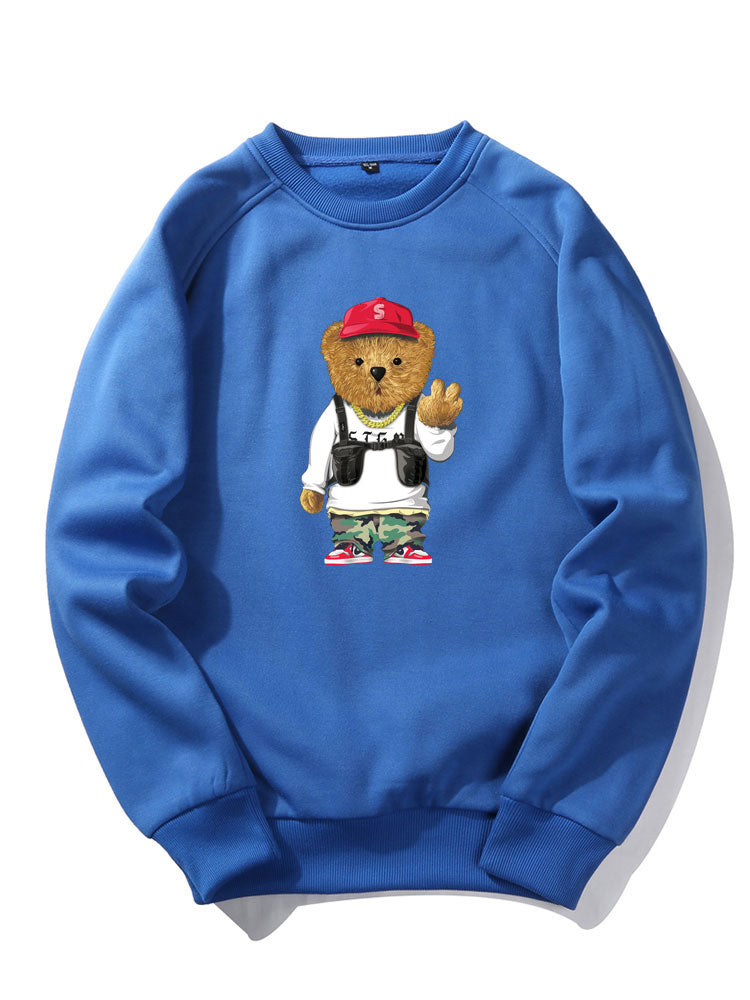 Cartoon Bear Print Sweatshirt