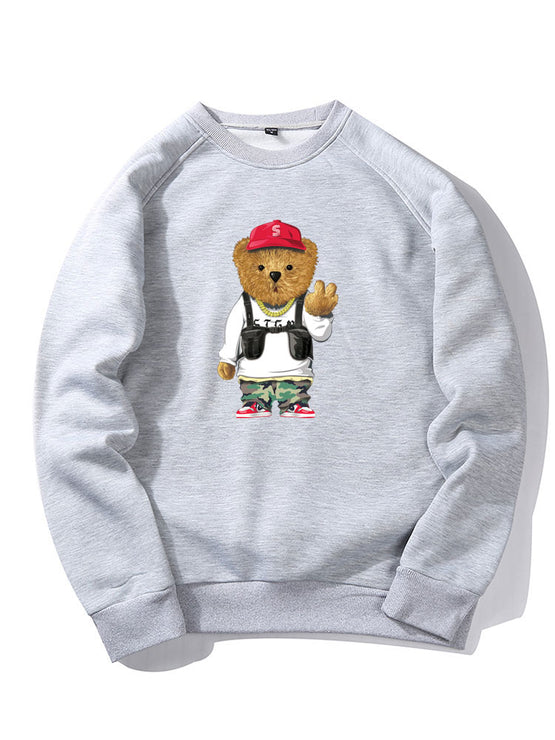 Cartoon Bear Print Sweatshirt