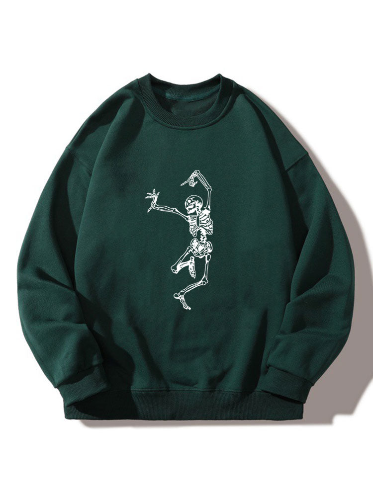 Dancing Skeleton Print Relaxed Sweatshirt