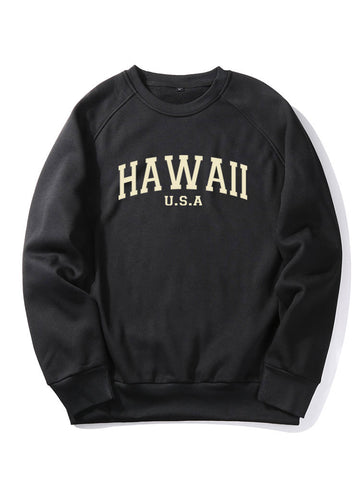 Hawaii Letter Print Sweatshirt