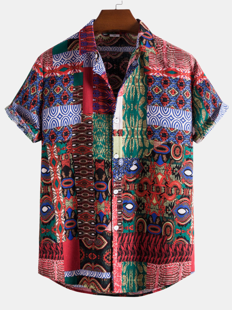 Ethnic Pattern Cotton Shirts