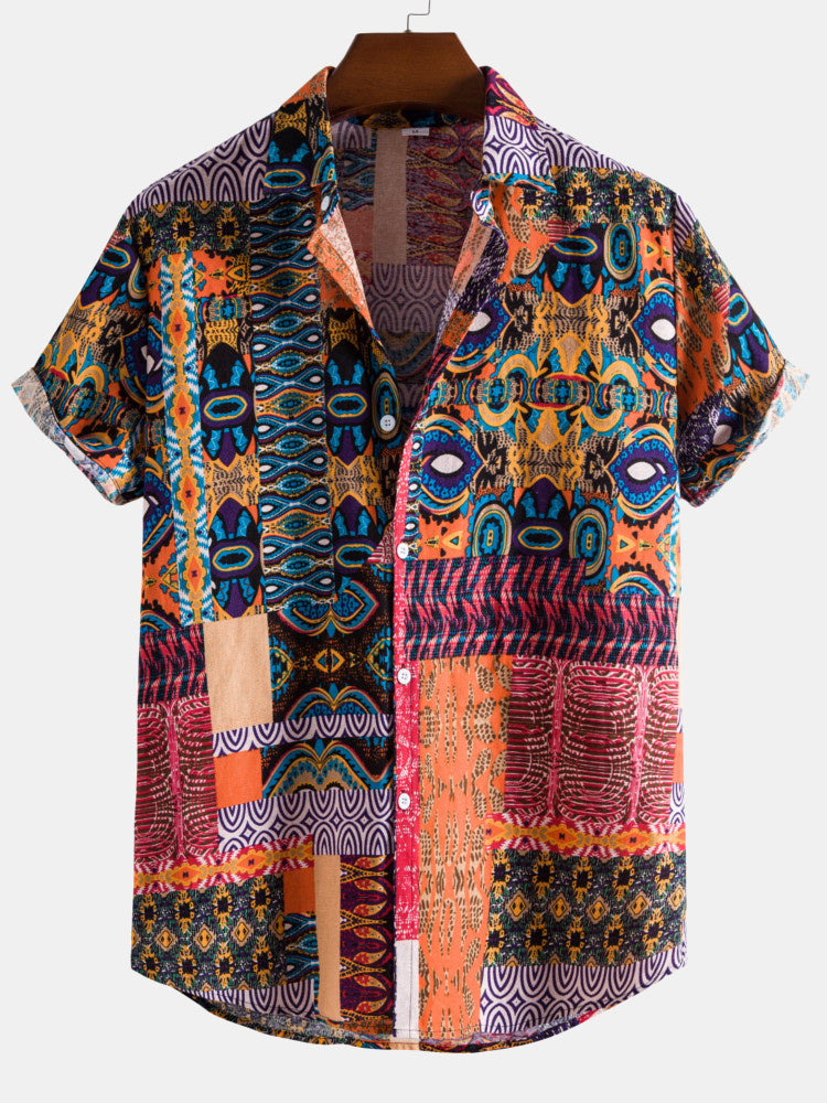 Ethnic Pattern Cotton Shirts