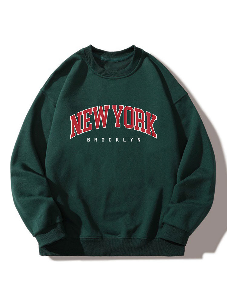 New York Print Crew Neck Relaxed Sweatshirt