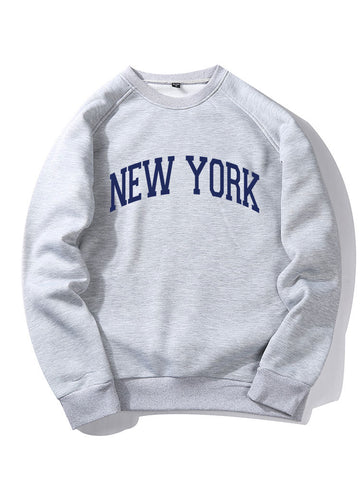 New York Letter graphics Raglan Sleeves Sweatshirt