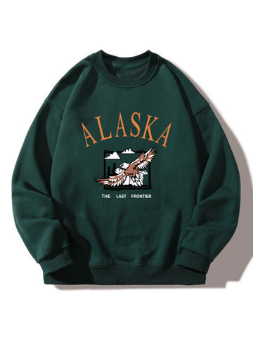 Alaska Eagle Print Relaxed Sweatshirt