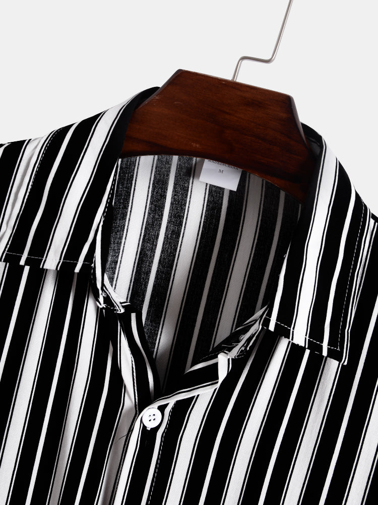 Stripes Short Sleeve Casual Shirts
