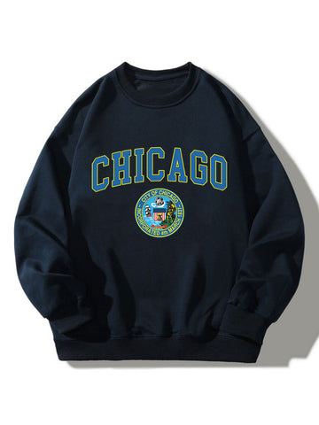 Chicagp Print Relaxed Sweatshirt