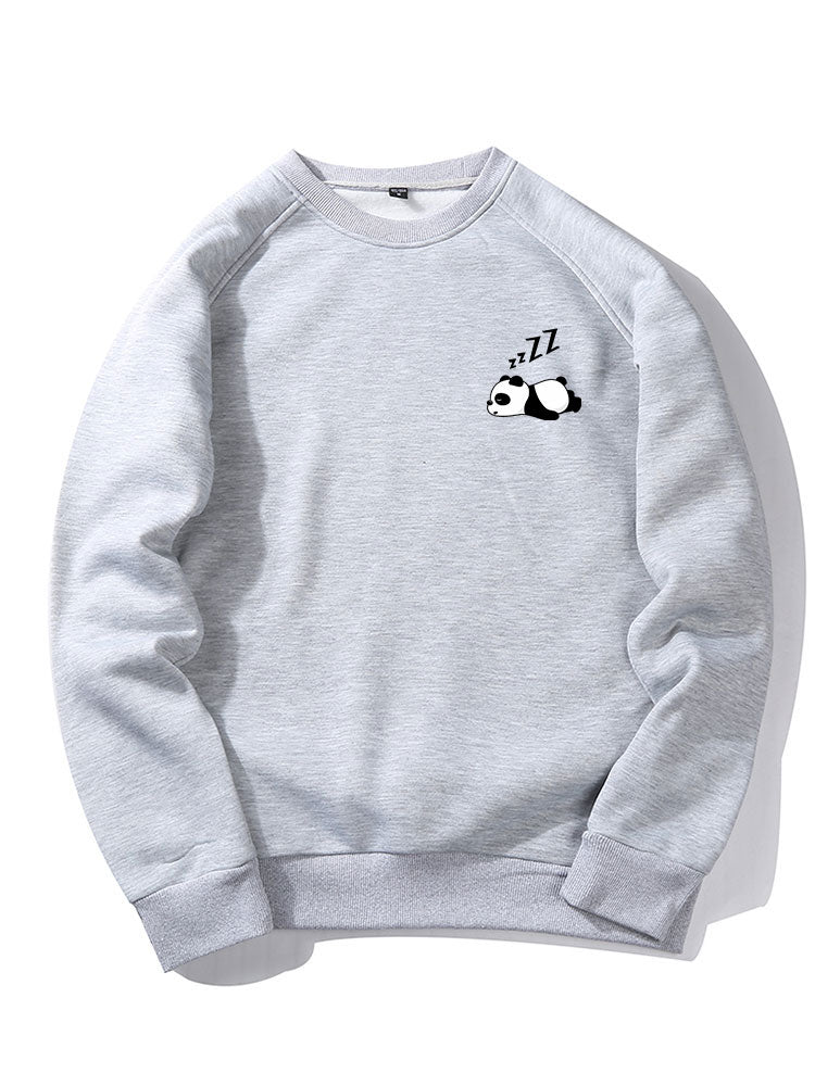 Lazy Panda Print Raglan Sleeve Sweatshirt