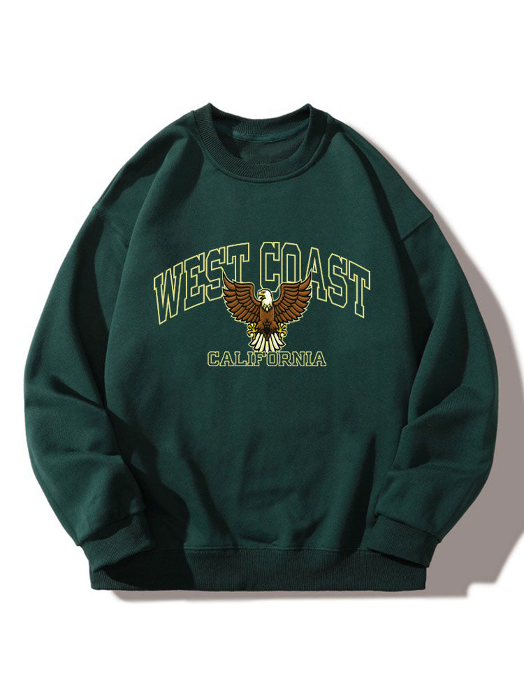 West Coast Eagle Print Relaxed Sweatshirt